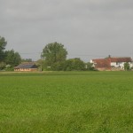 The Barn and the Farmhouse from the fields