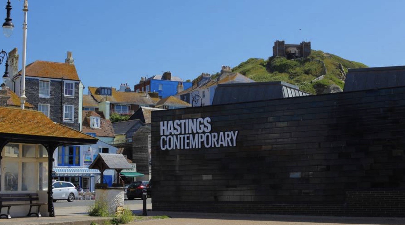 Hastings Contemporart art gallery is a modern gallery right on the sea front