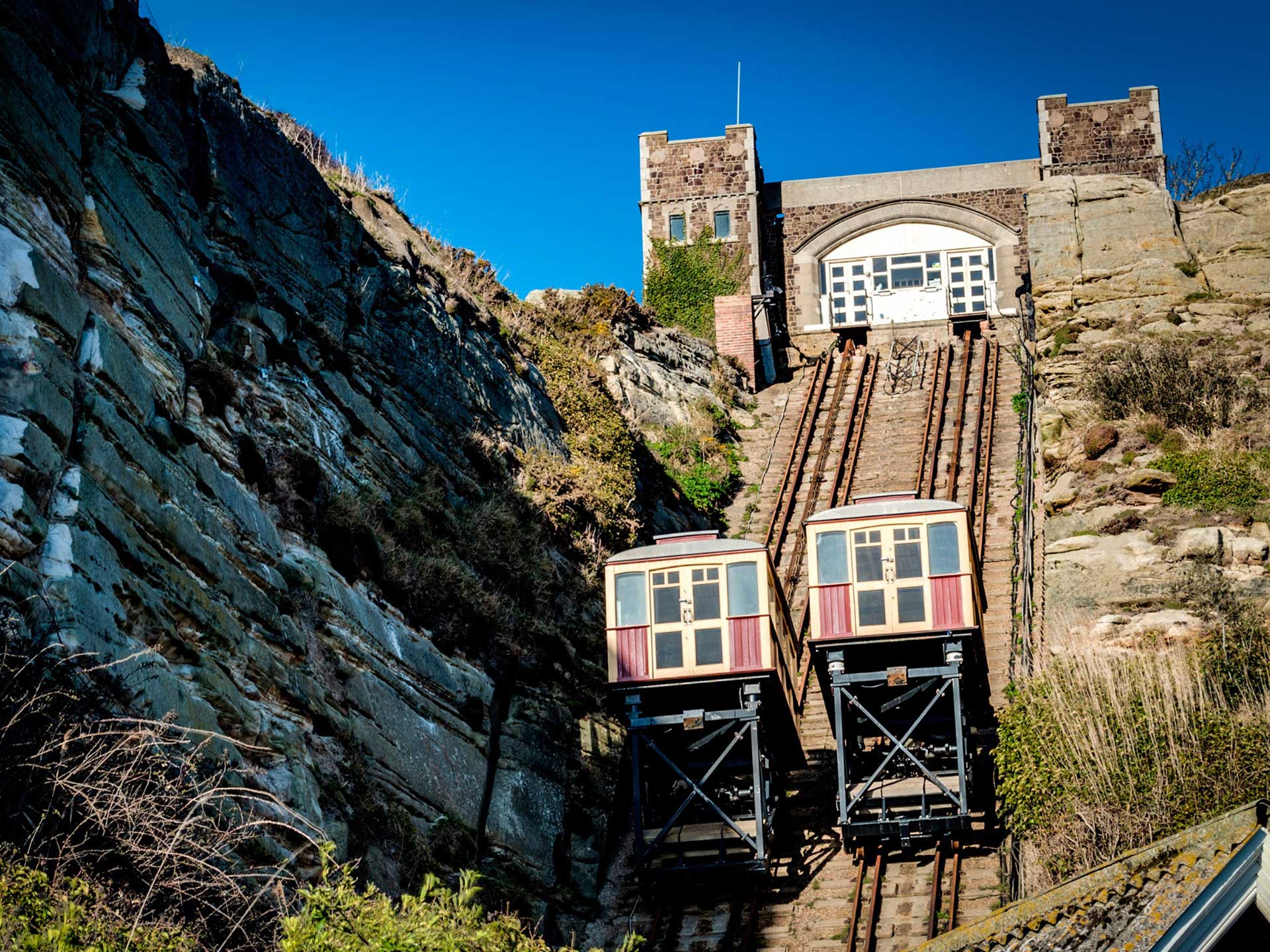 A family friendly thing to do includes riding the East Hill Cliff Railway