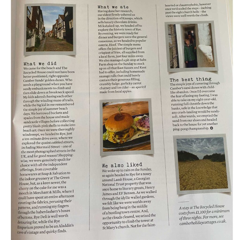 A review of the Recycled House and Rye in The Simple Things magazine