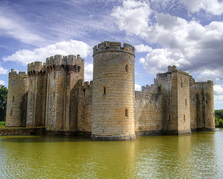 Bodiam Castle is a spectacular example of a National Trust castle in East Sussex